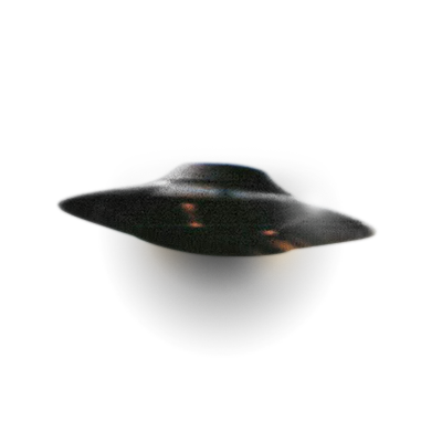 Image of a flying saucer to announce a collection of infographics on 'The X-Files'